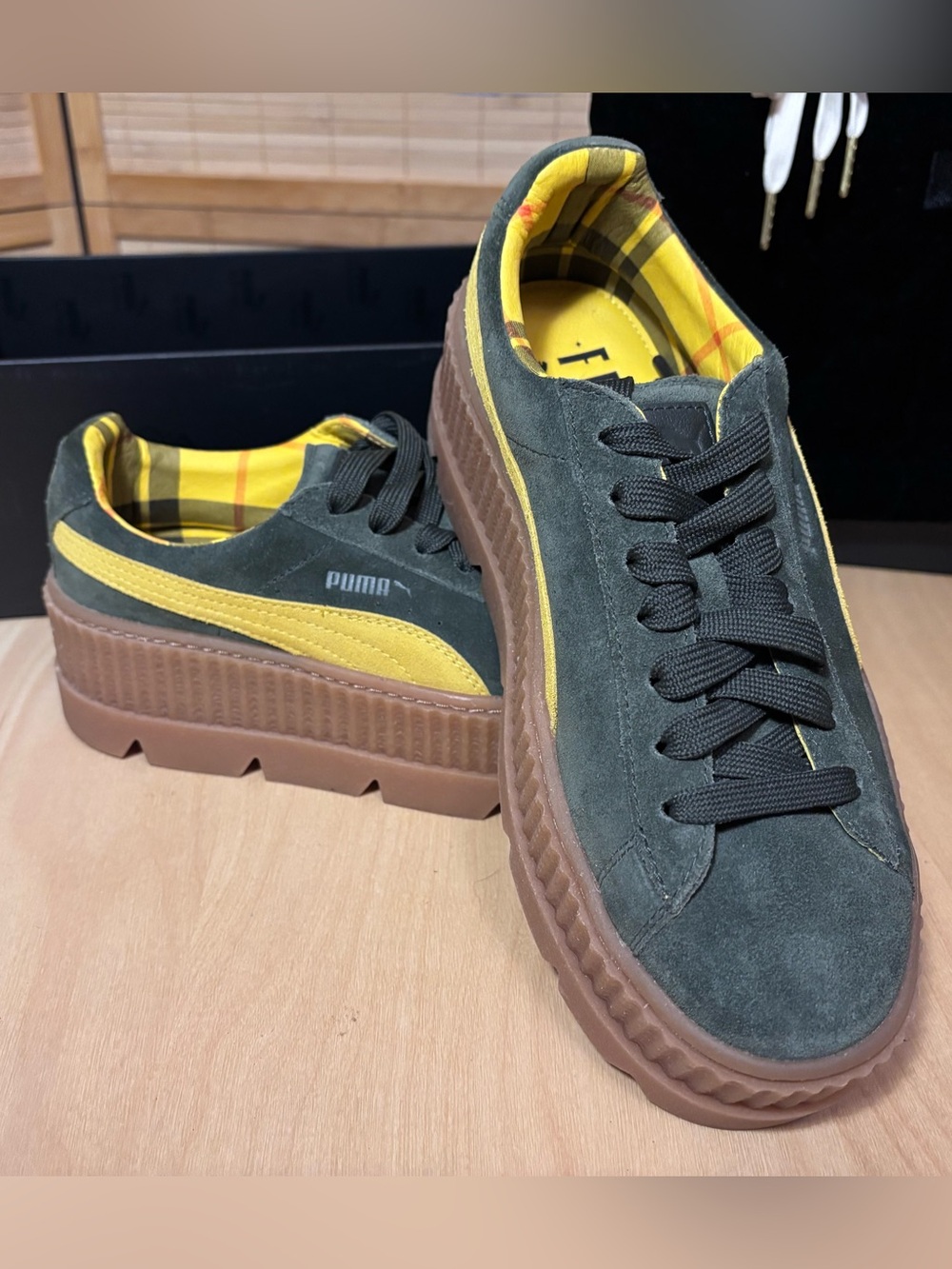 PUMA x FENTY by Rihanna Cleated Creeper Suede Sneakers Rosin/Lemon Vanilla